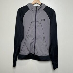 The‎ North Face Kilowatt Varsity Jacket Men's SMALL Gray Full Zip Hooded Stretch